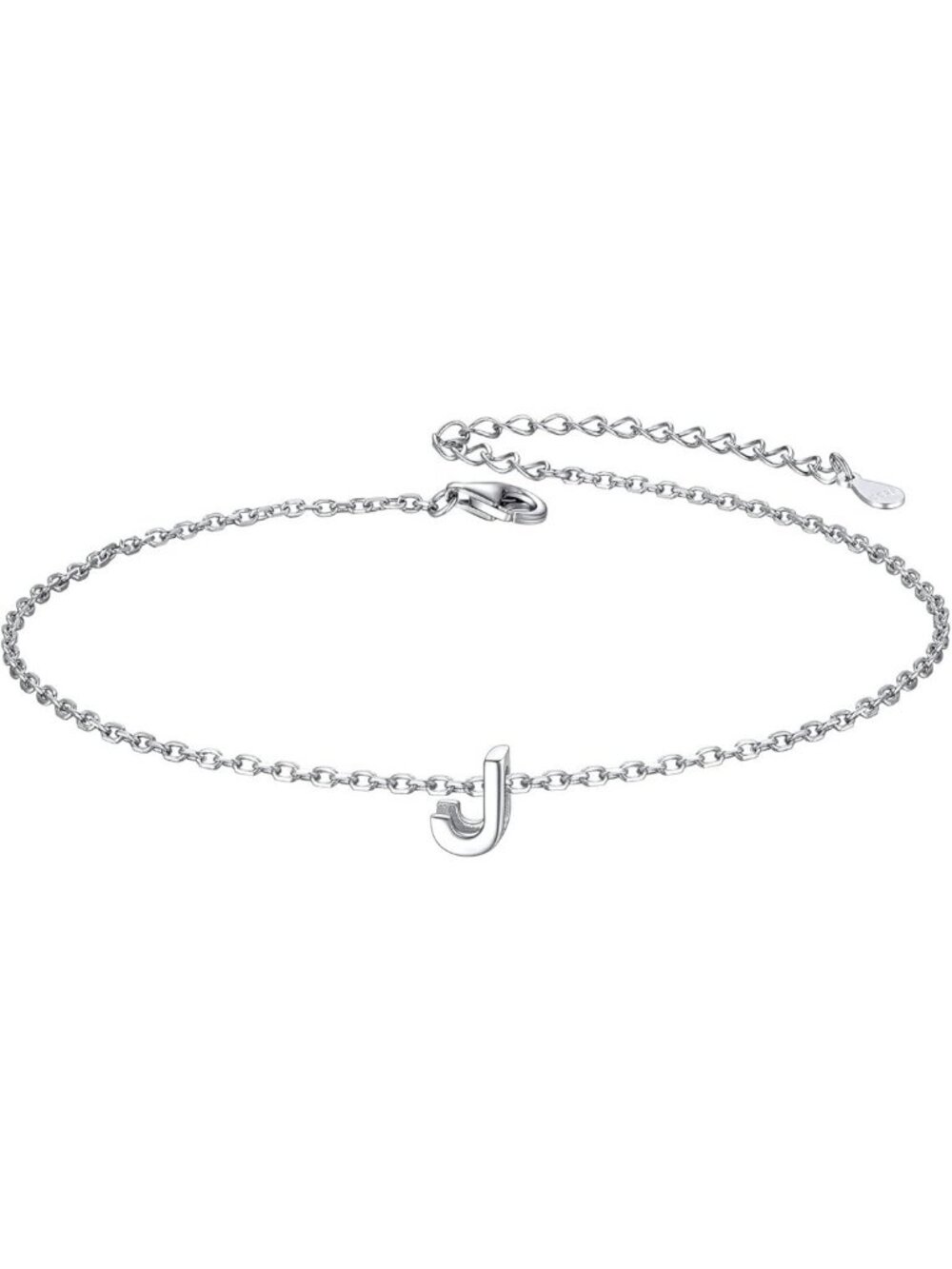 Letter J Initial Bracelet 925 Sterling Silver Letter Bracelet Dainty